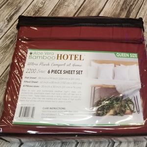 WINE QUEEN ALOE VERO BAMBOO SHEET SET